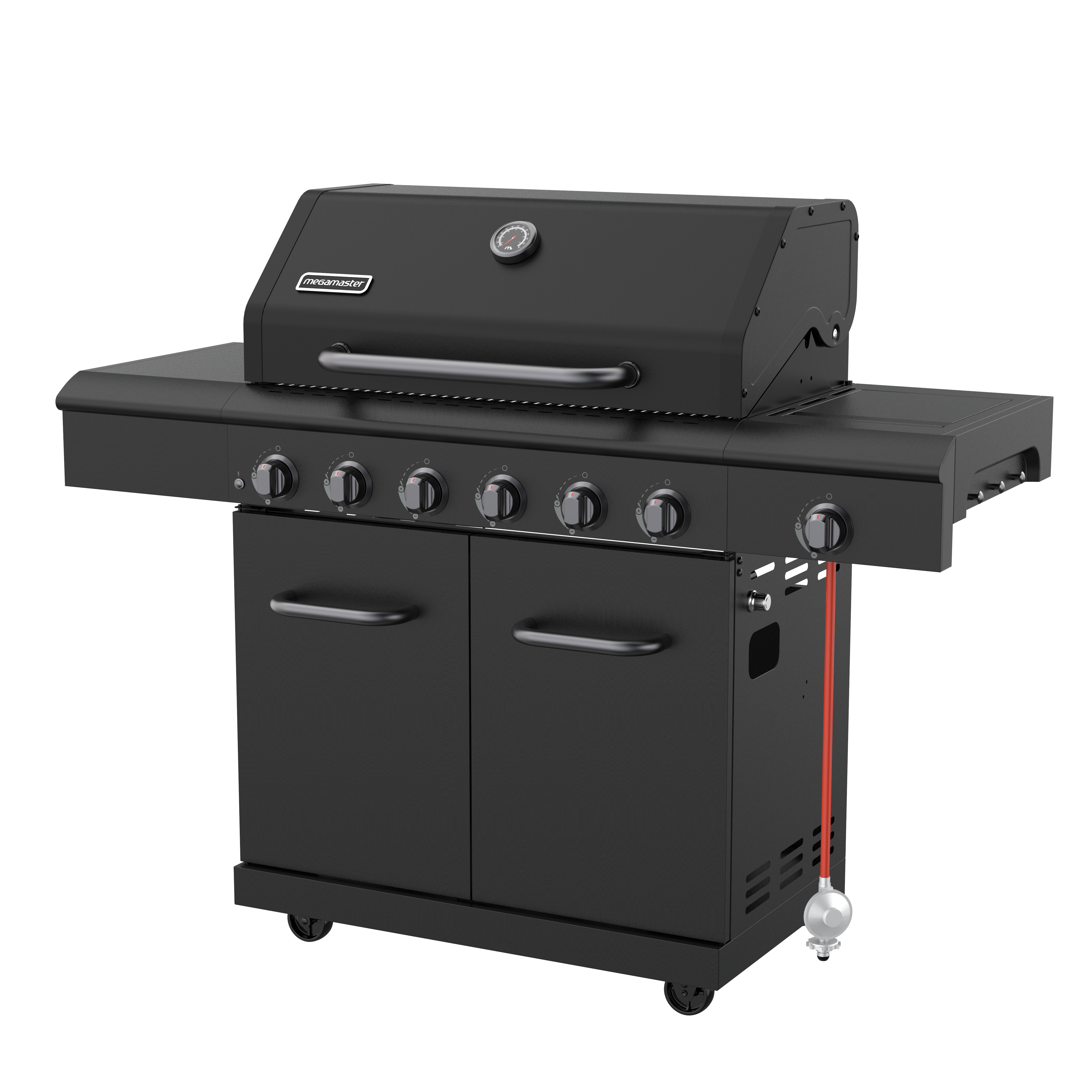 APEX SERIES 6 BURNER BLACK PATIO GAS BRAAI WITH COVER - Image 2