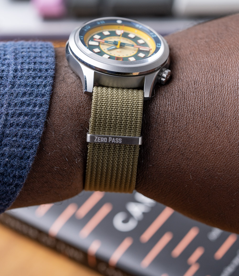Army Green Zero-Pass Ribbed Nylon Strap