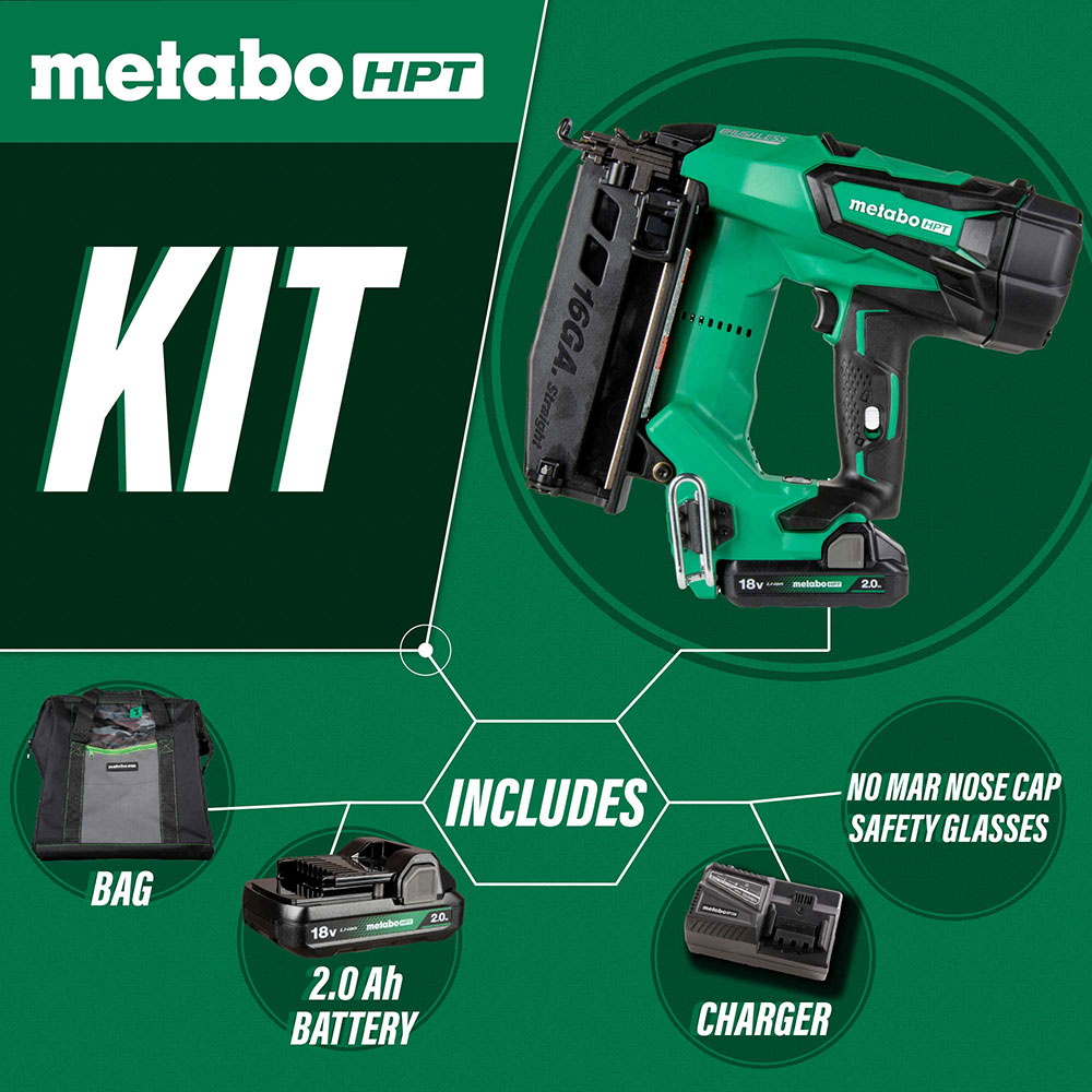 16-Gauge 2-1/2" Cordless 18V MultiVolt Brushless Straight Finish Nailer 2.0Ah