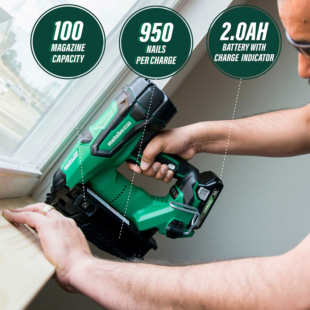 16-Gauge 2-1/2" Cordless 18V MultiVolt Brushless Straight Finish Nailer 2.0Ah