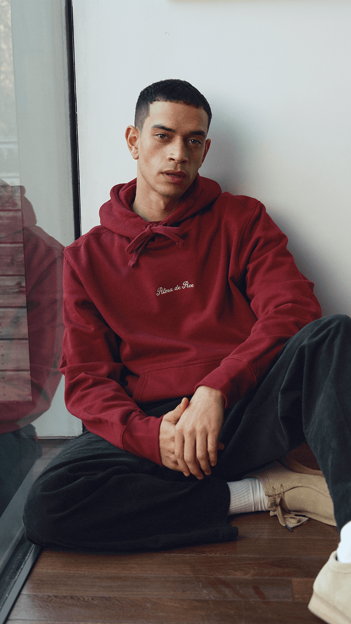 Imperial Red Embroidered Hoodie
