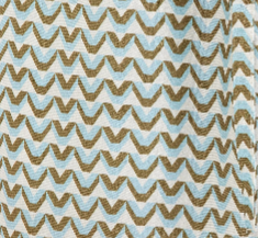 Relaxed Silk Drawstring Pant - Cream/Blue/Olive V Monogram