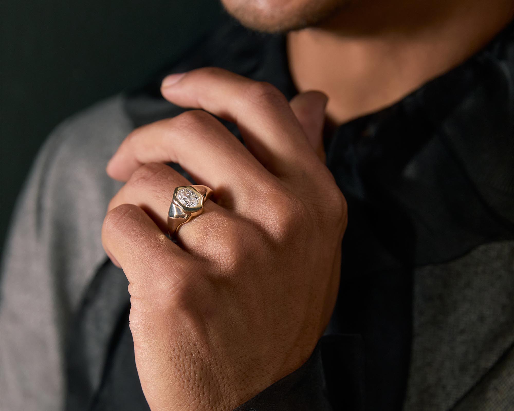 The Legacy Gender Neutral Radiant Cut Diamond Signet Ring | Holden