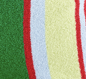 Striped Terry Knit Short - Bright Green/Blue Stripe