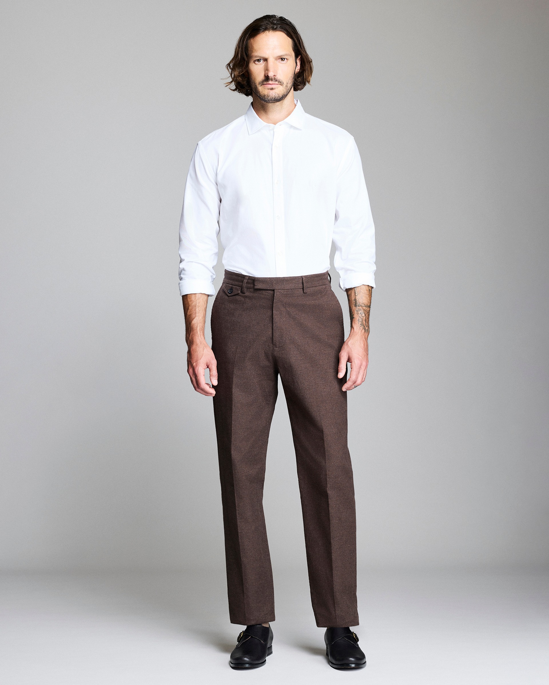Model shows the fit of the shirt.
