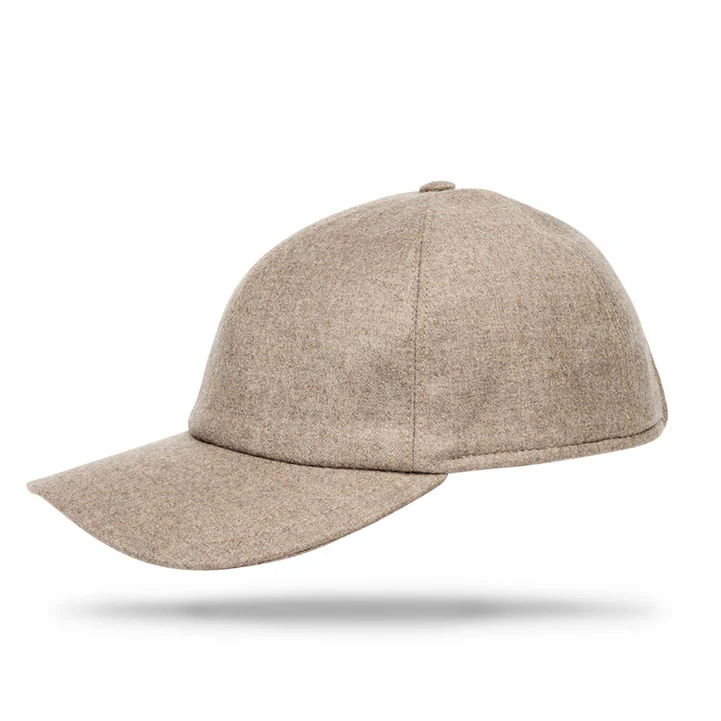 Wool Baseball Cap - Green W Beige