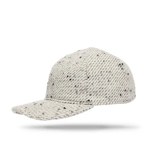 Wool Baseball Cap - Green W Snow Speckle
