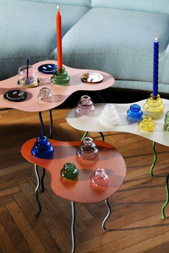 Squiggle Side Table - Pink/Blue
