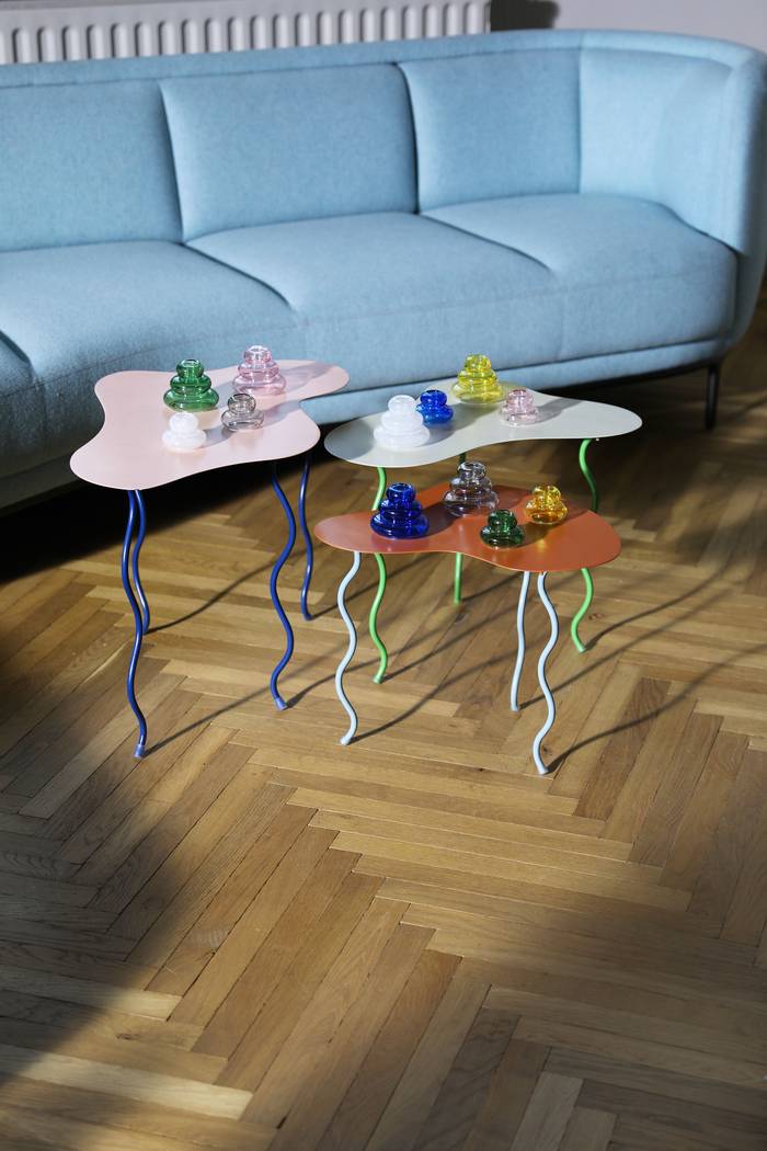 Squiggle Side Table - Pink/Blue