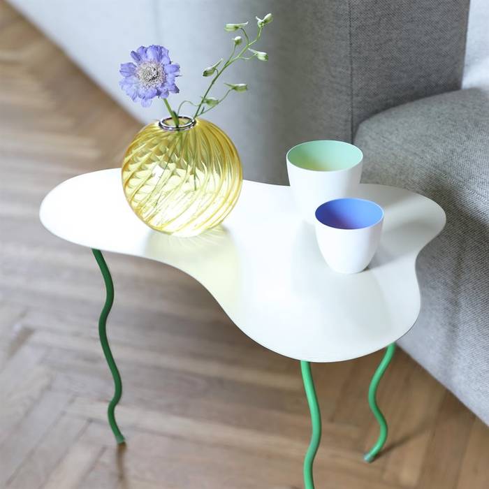 Squiggle Side Table - White/Green