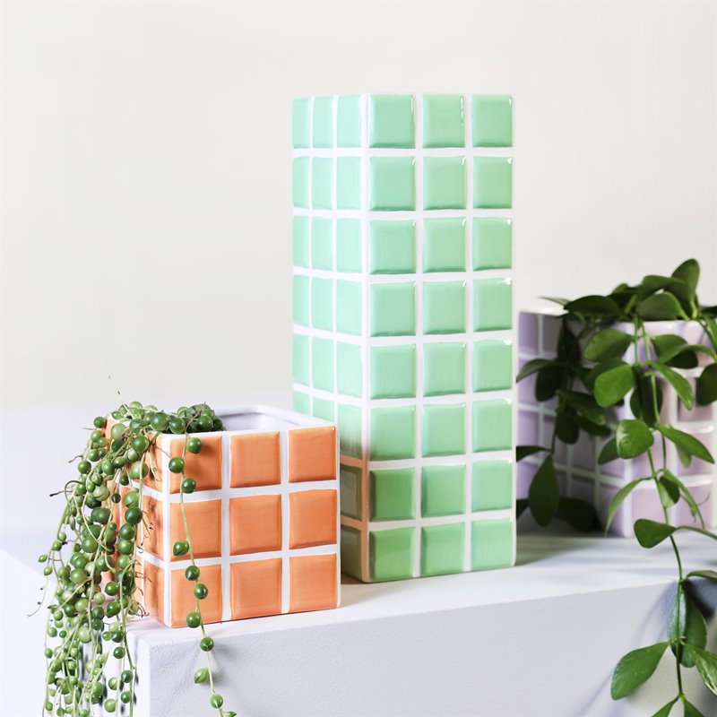Tile Vase - Mint