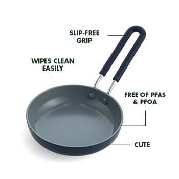 Healthy Non-Toxic PFAS Free Cookware - Platinum Silicone Ladle | Navy by GreenPan