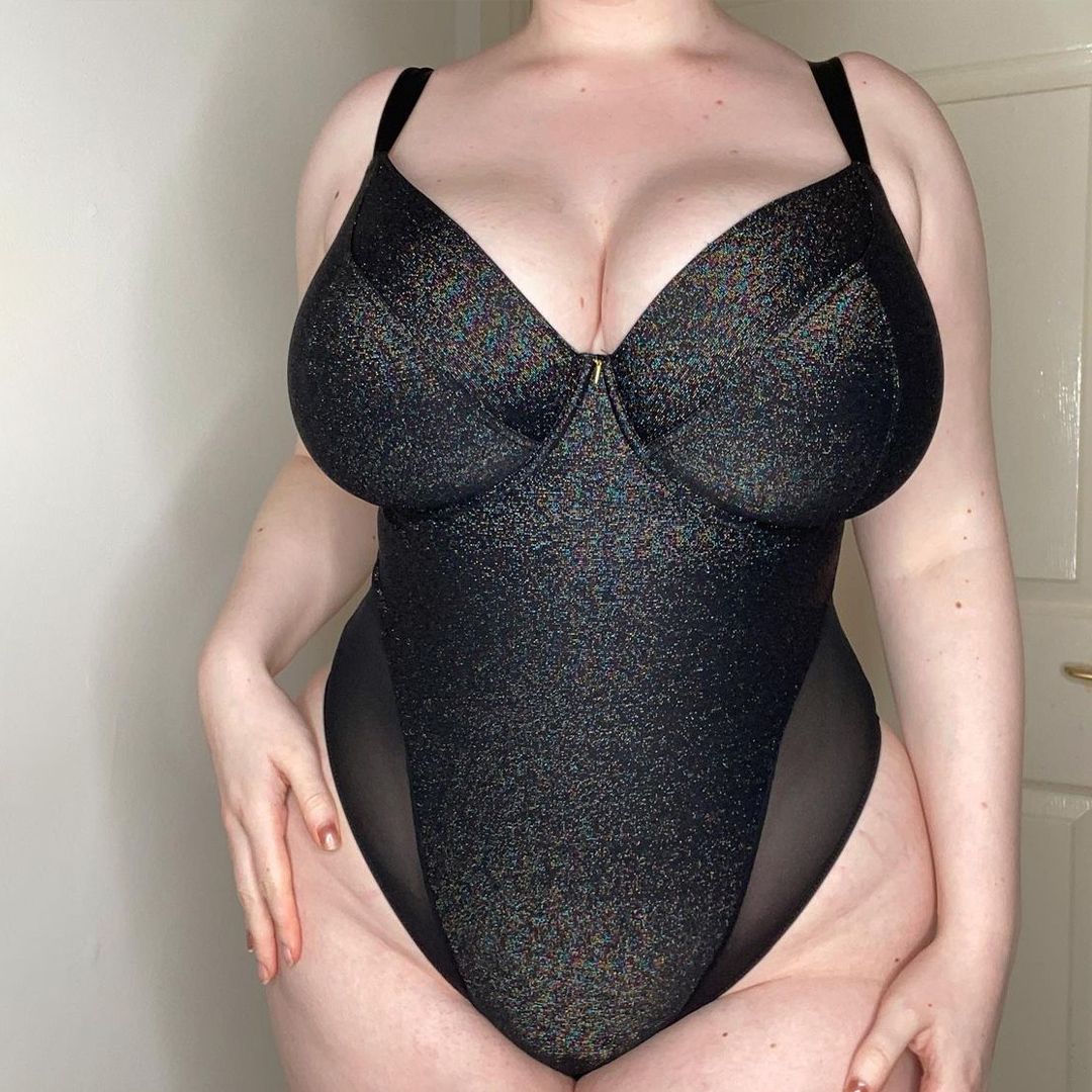Plus Size Curvy Women's Sexy Lingerie Lace OnePiece Bodysuit