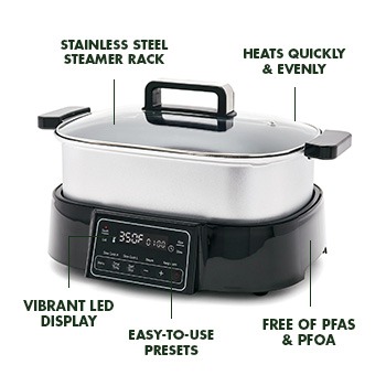 Greenpan Pfas-free Nonstick 7-in-1 Slow Cooker, Skillet, Grill & More :  Target