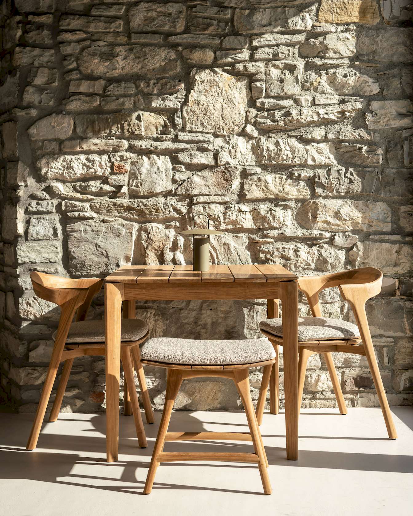 Ethnicraft Teak Osso Outdoor Stool - Fabric