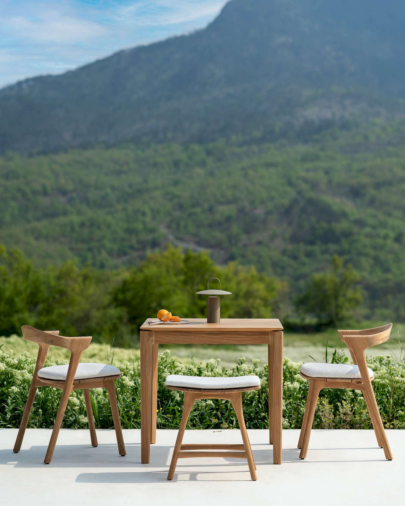 Ethnicraft Teak Osso Outdoor Stool - Fabric