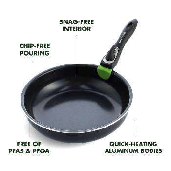 GreenPan Clip Series Ceramic Nonstick Frypan with Removable Handle - 10 in. Black