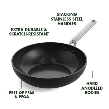 Ceramic Non-Stick Frying Pan, Stainless Steel Induction Frying Pan