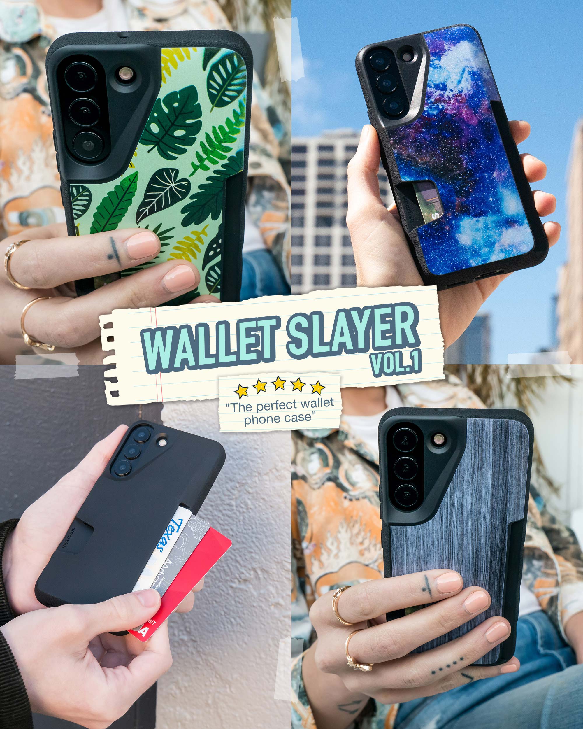 Smartish Galaxy S22 Wallet Case - Wallet Slayer Vol. 1 [Slim + Protective] Grip Credit Card Holder for Samsung - Freshly Baked