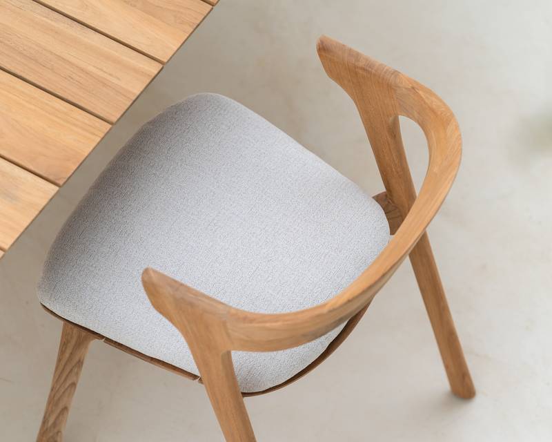 Ethnicraft Teak Bok Outdoor Dining Chair - Fabric