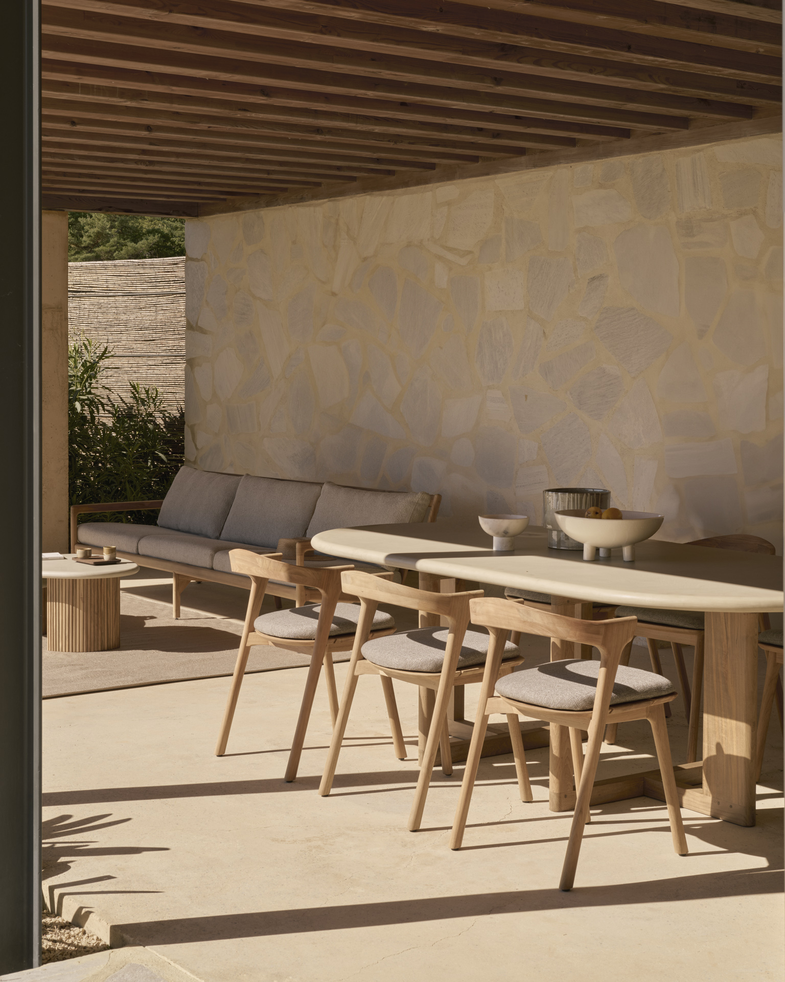 Ethnicraft Teak Bok Outdoor Dining Chair - Fabric