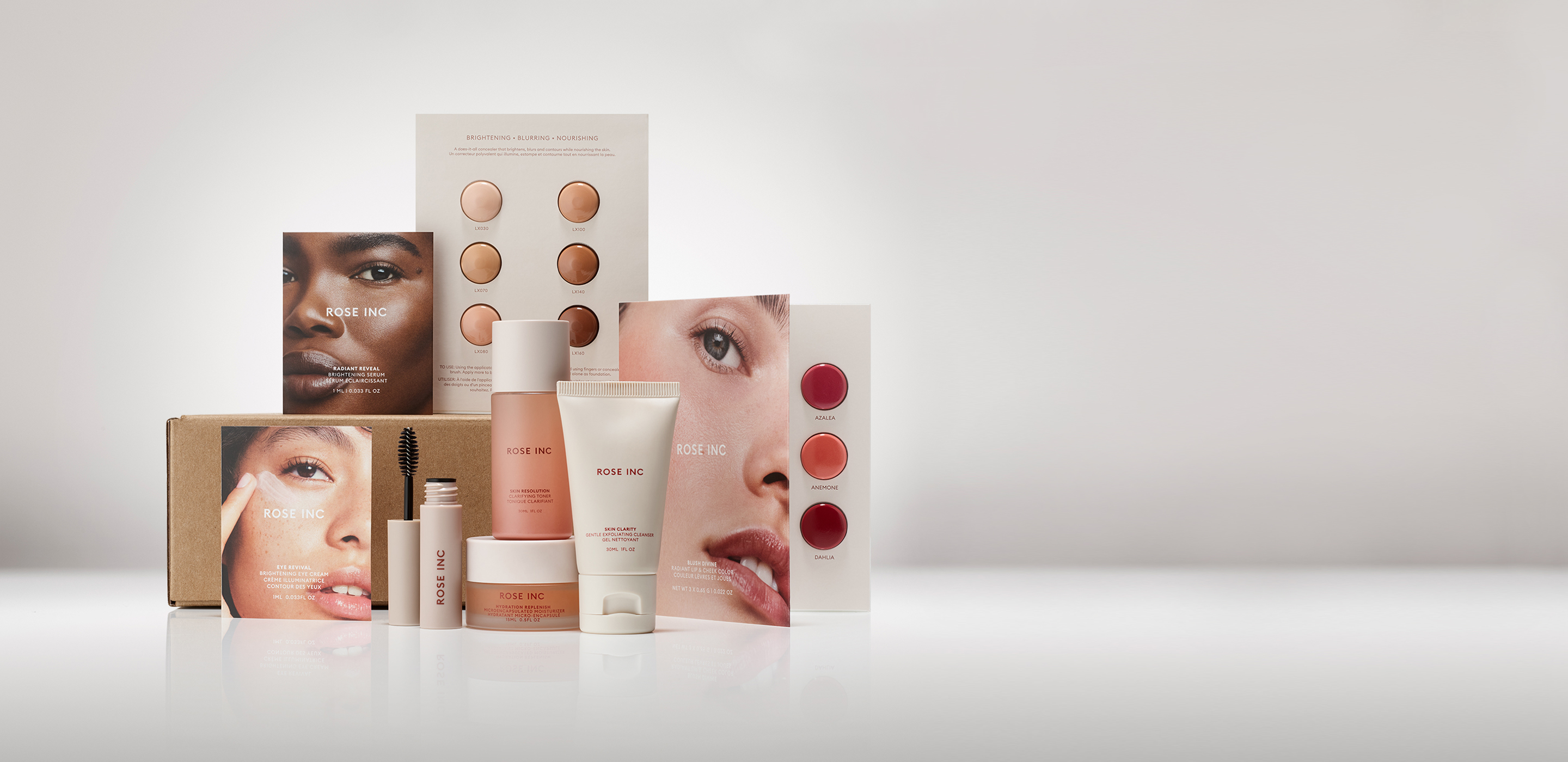 Rose Inc Discovery Set featuring travel and trial sizes of our bestselling products. 