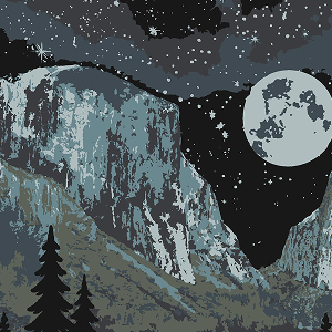 Yosemite Night Views Full Zip High Pile Fleece