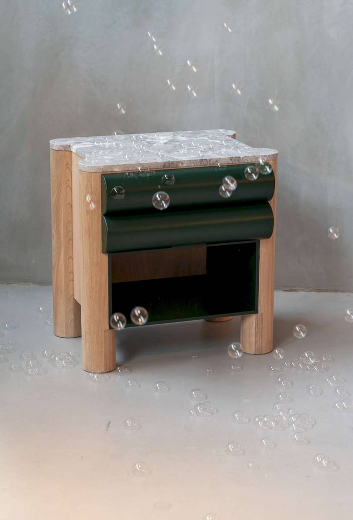 Bubbles 1 Drawer Bedside Table