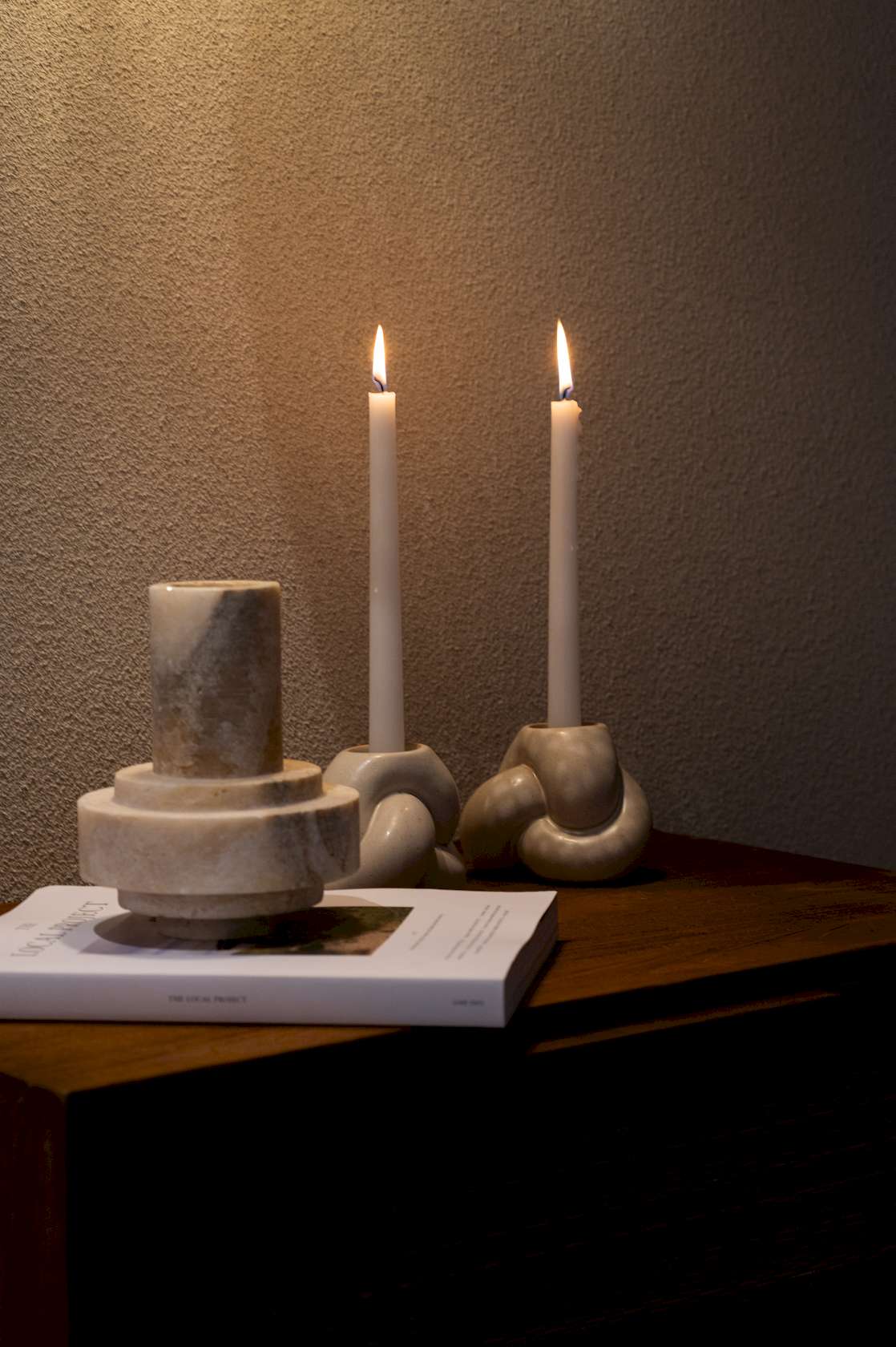 Tangle Stoneware Votive & Candle Holder - Nature