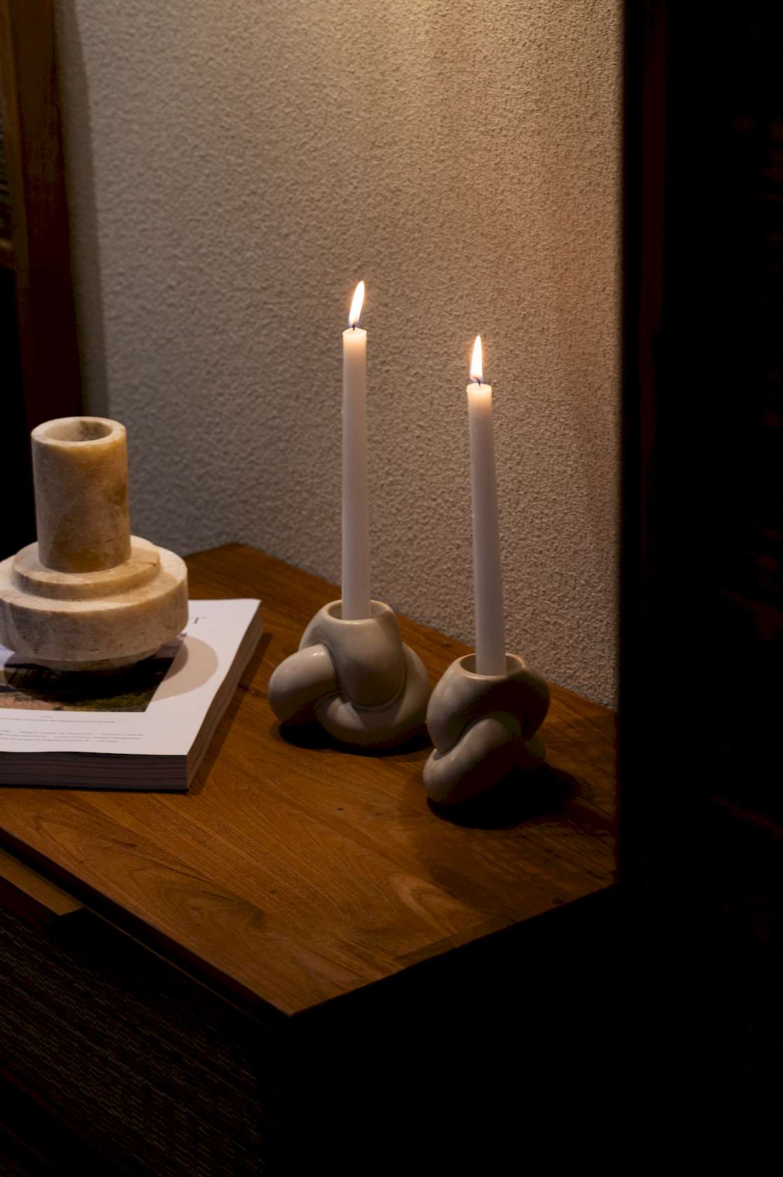 Tangle Stoneware Votive & Candle Holder - Nature