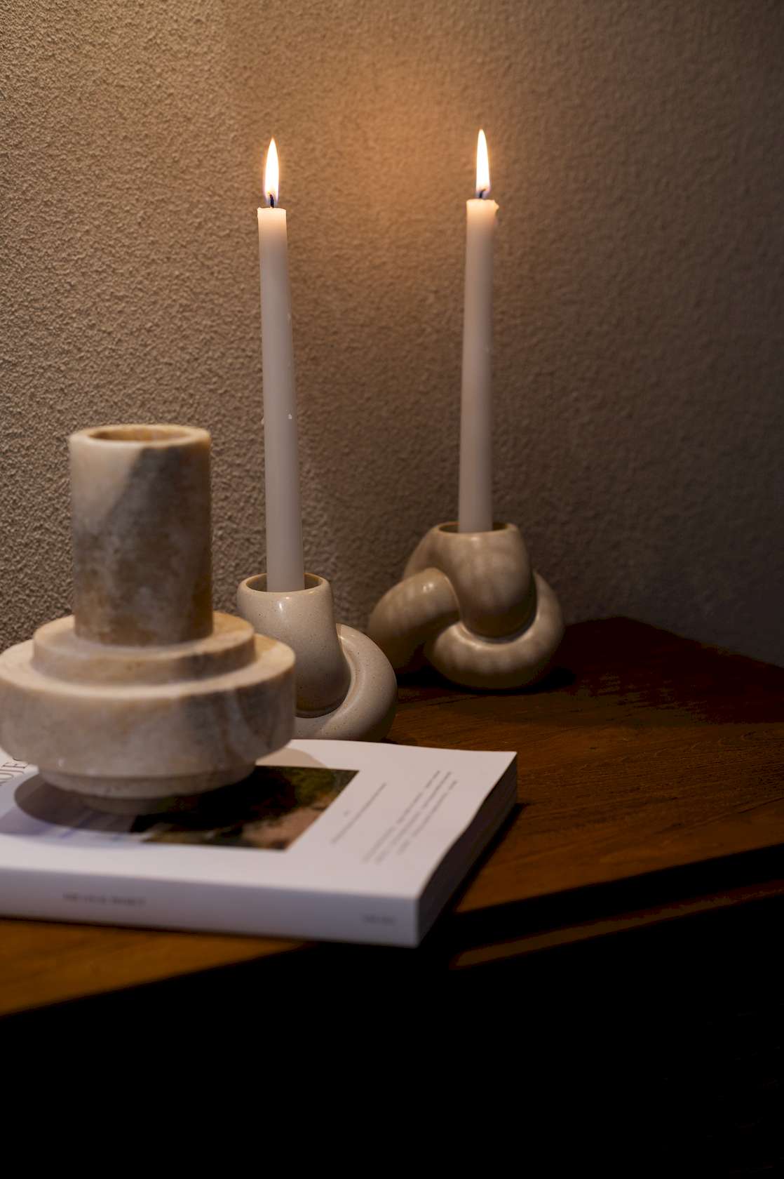 Tangle Stoneware Votive & Candle Holder - Nature