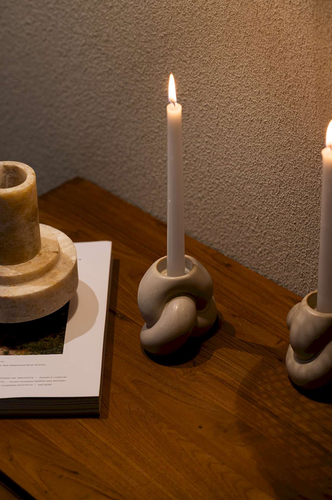 Tangle Stoneware Votive & Candle Holder - Nature