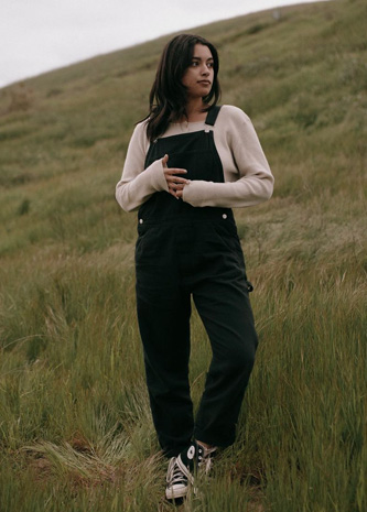Standard Overalls, Tencel Bull Denim, Ink Black | OZMA