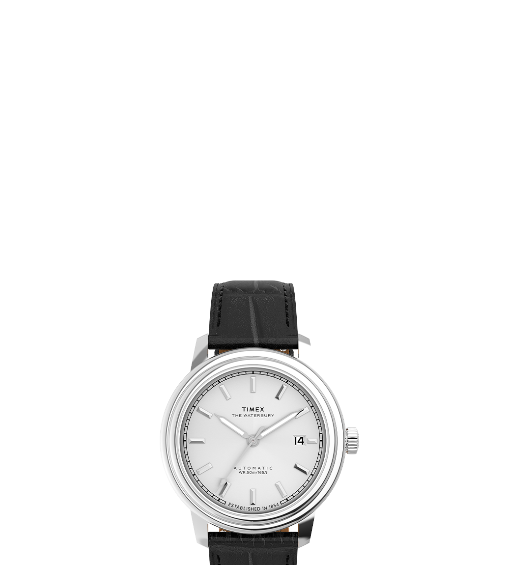 WATERBURY METROPOLITAN AUTO SST SILVER DIAL BLACK STRAP