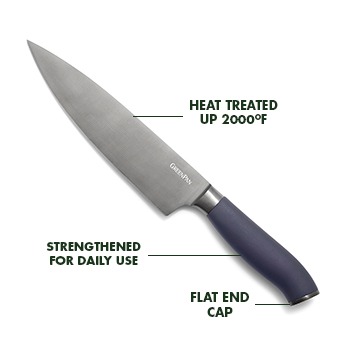 3 Piece Copper Knife Set Titanium Coating Paring Utility & Chef Knives New