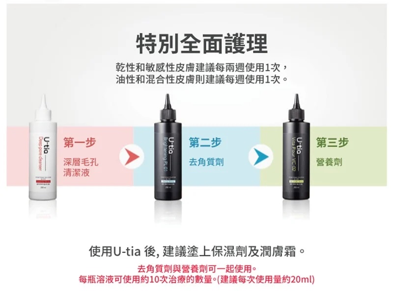 Utia 3 Steps 美容潔膚液套裝 Utia 3 Steps pack