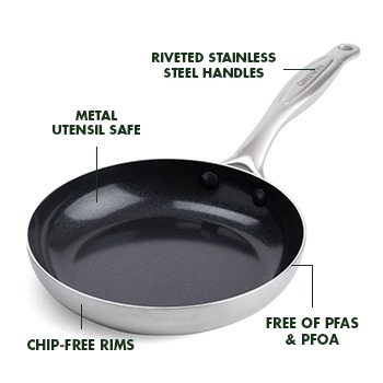 3.Clad Fry pan Ceramic Coated Tri-ply Polished (8 In.) – Chantal
