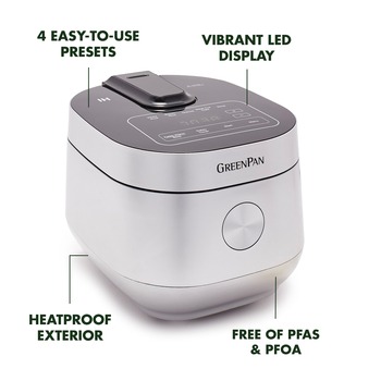 LP LIVING PLUS Electric Rice Cooker, Non stick, One Touch Button, with –  PerfectKitchenCo