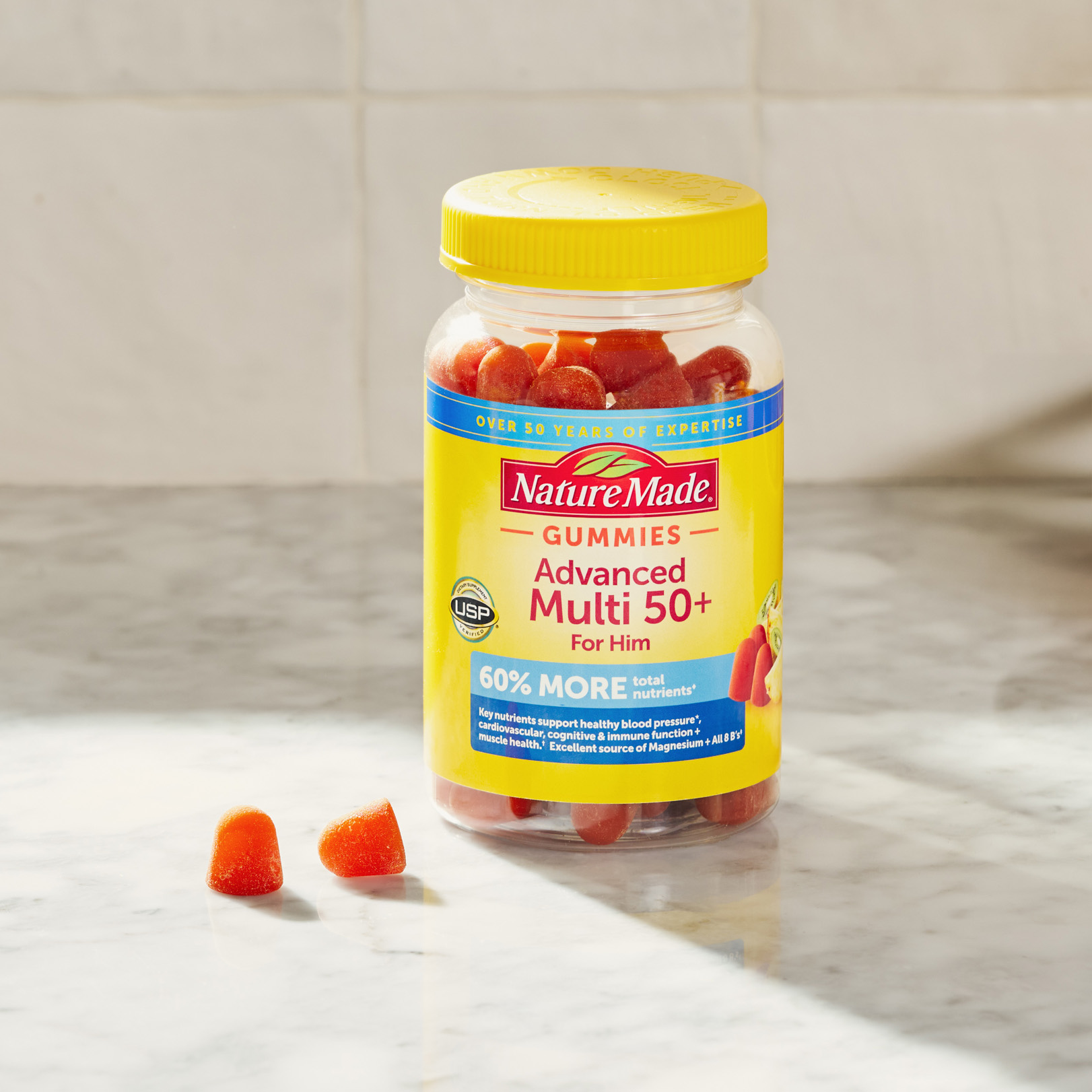 Advanced Multivitamin 50+ For Him Gummies benefits