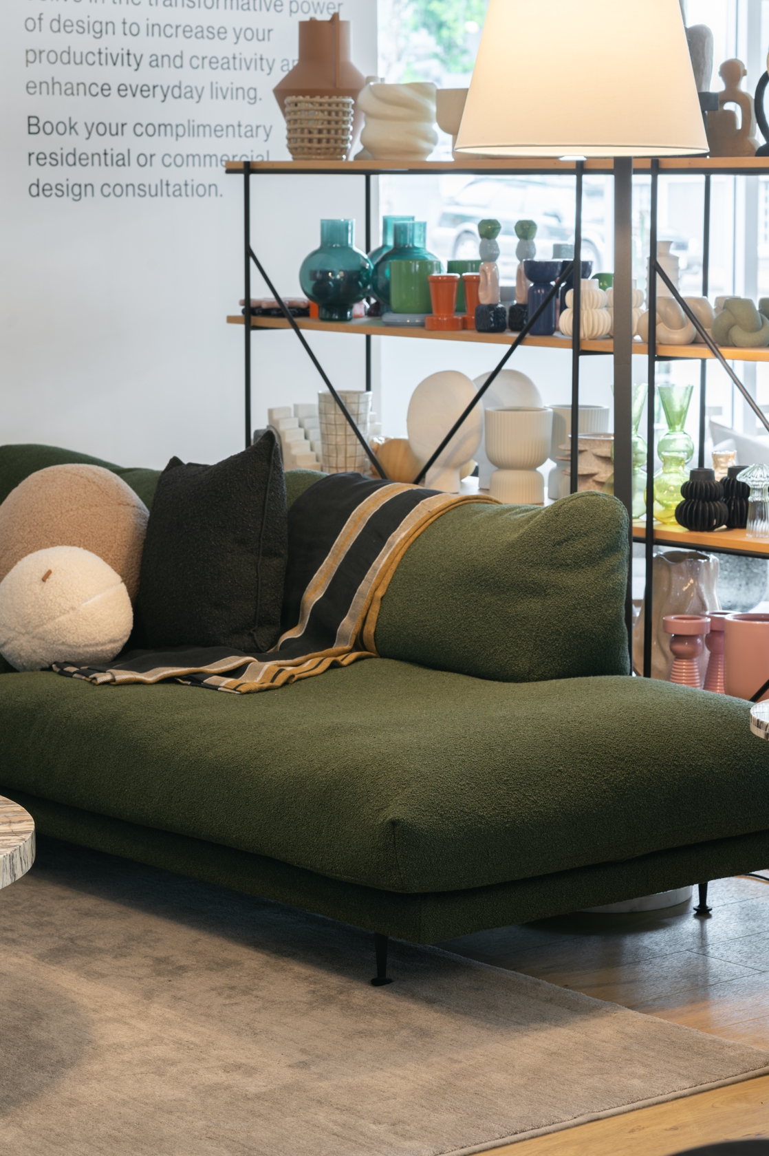 Maho 4 Seater Sofa with Tray - Forest Green Cuddle Col.16 - Floor Stock