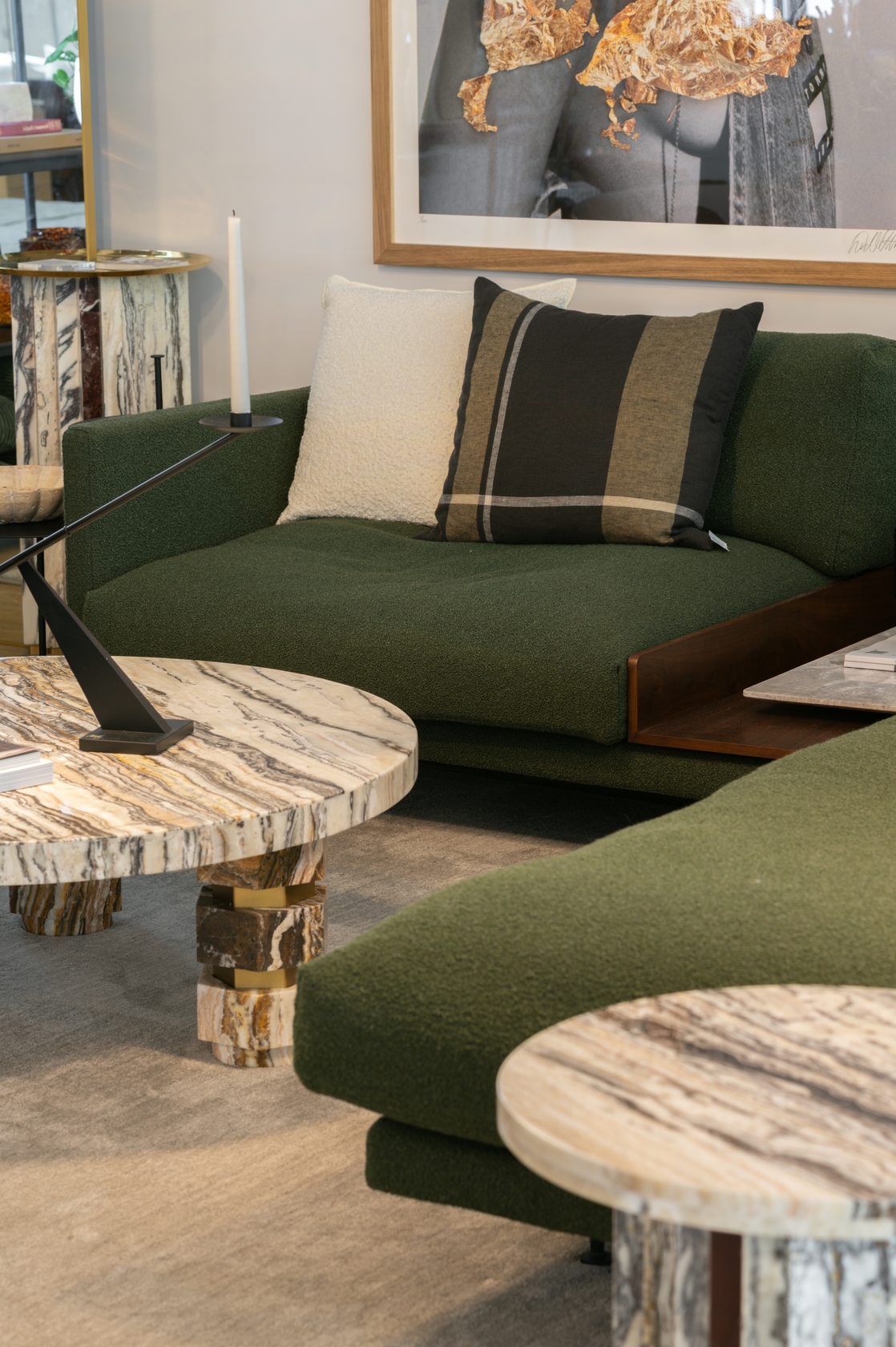 Maho 4 Seater Sofa with Tray - Forest Green Cuddle Col.16 - Floor Stock