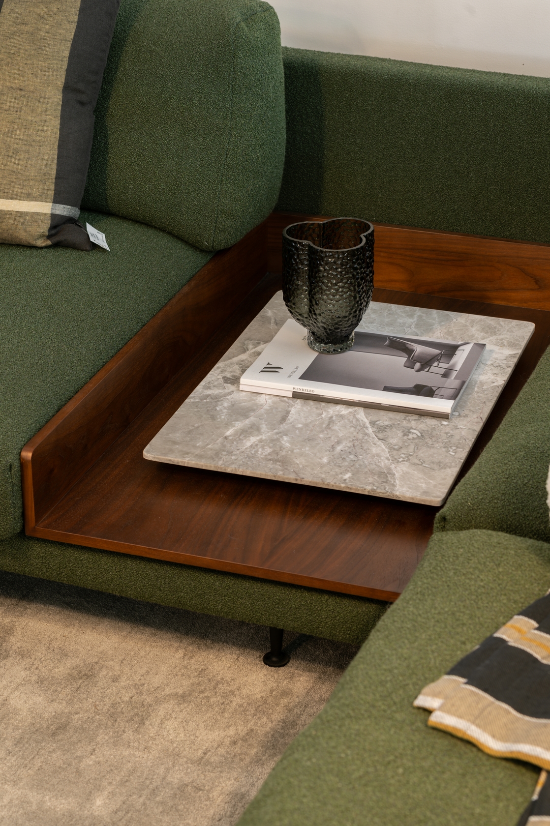 Maho 4 Seater Sofa with Tray - Forest Green Cuddle Col.16 - Floor Stock