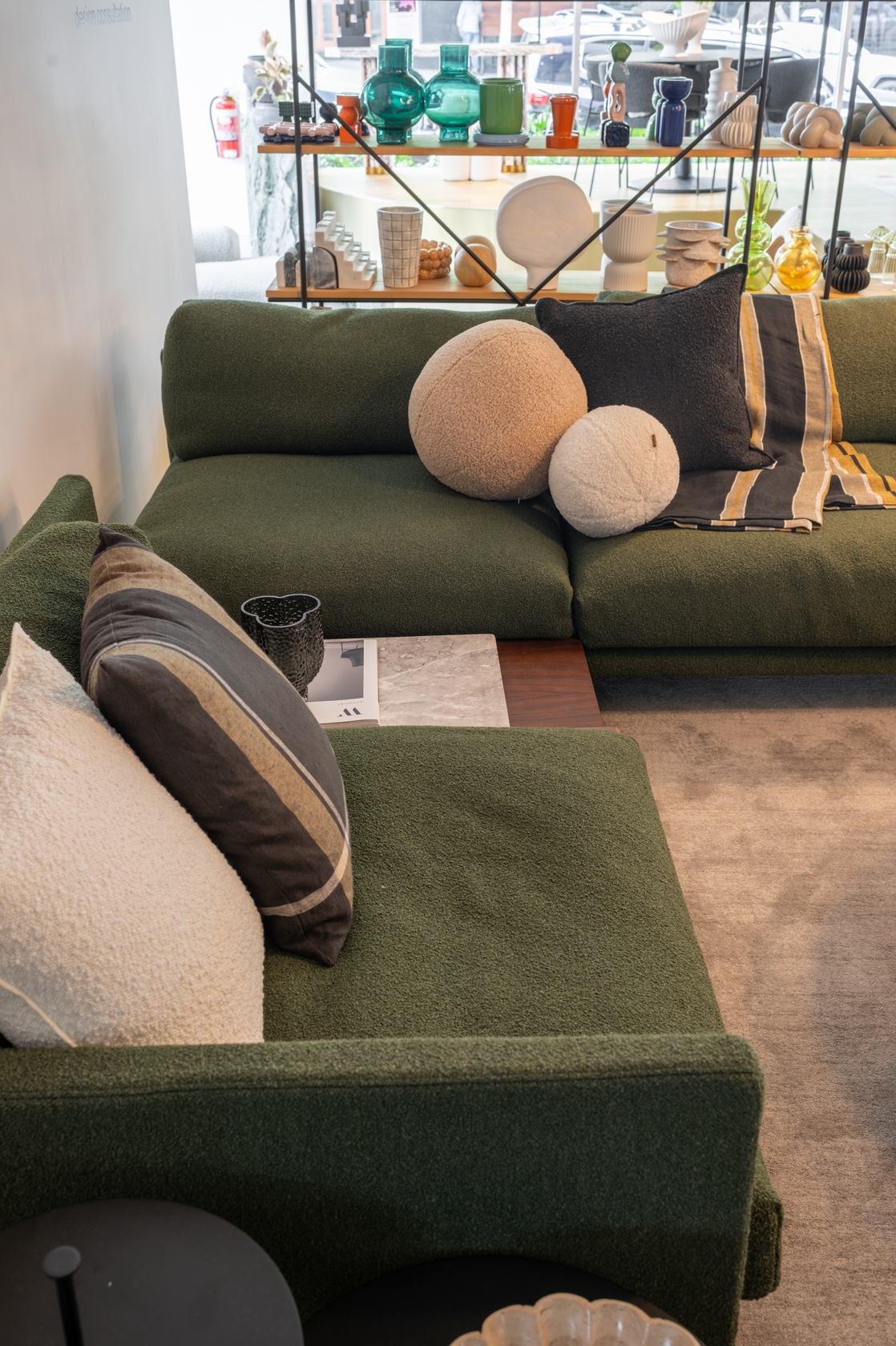 Maho 4 Seater Sofa with Tray - Forest Green Cuddle Col.16 - Floor Stock