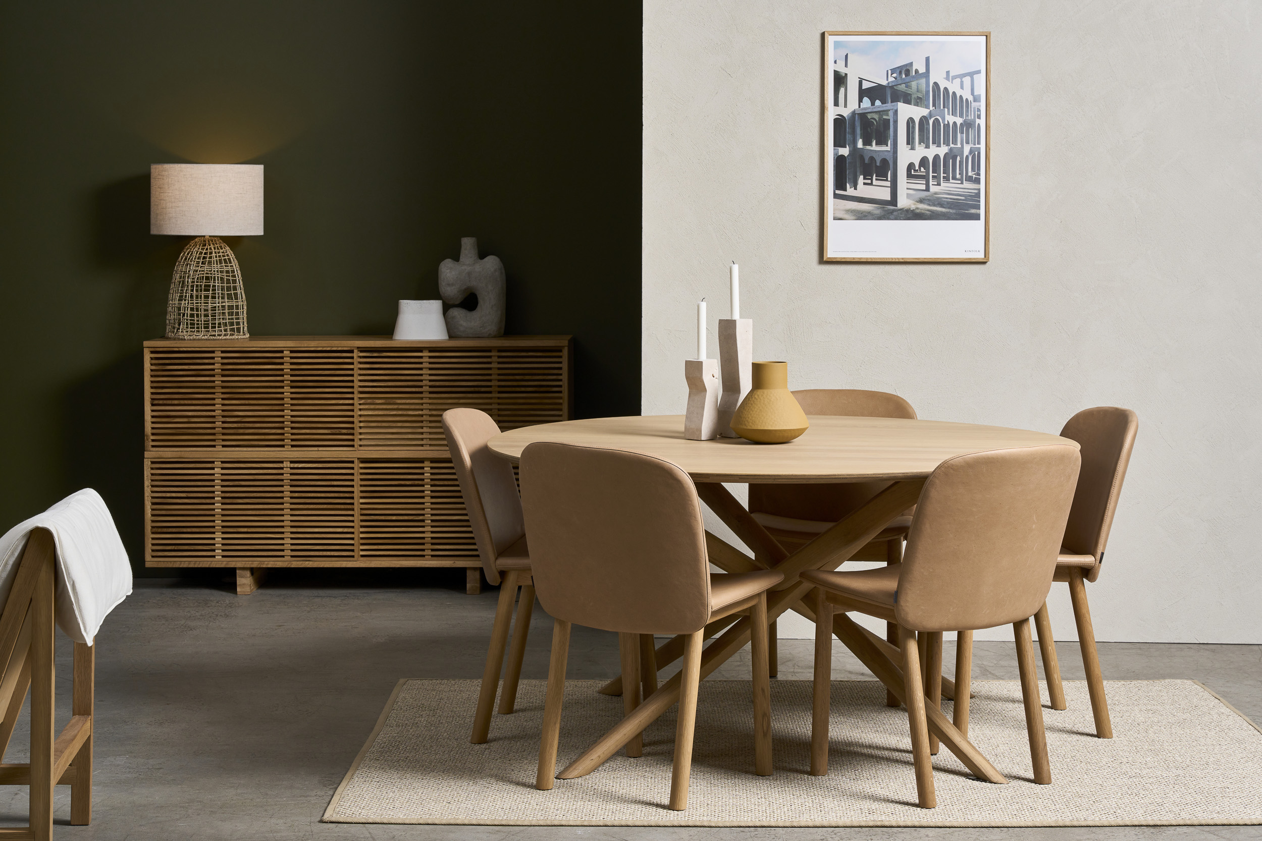 Ethnicraft Oak Mikado Round Dining Table - Floor Stock