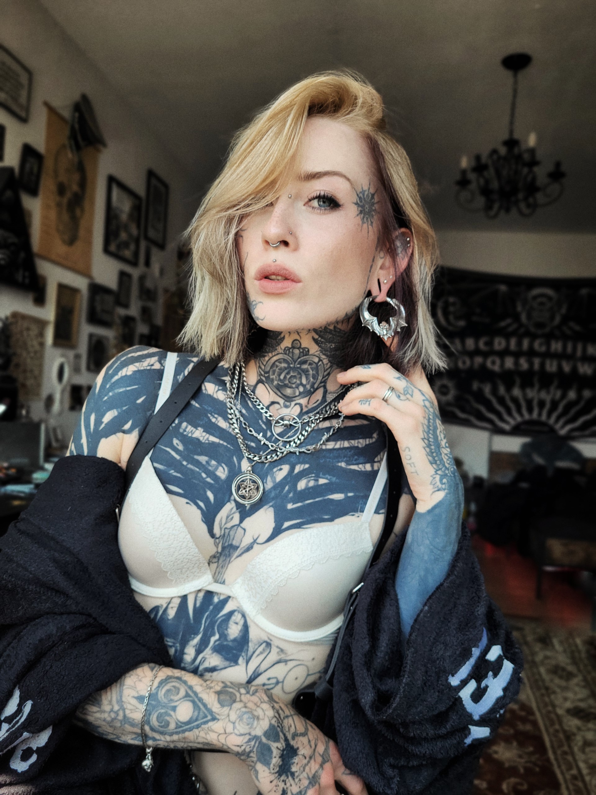 Silver Bat Ear Weights (Pair)