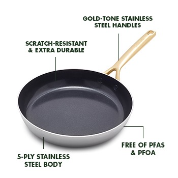 GreenPan™ GP5 Stainless-Steel Ceramic Nonstick Fry Pan