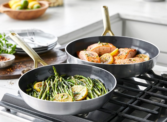 GP5 Stainless Steel 4-Quart Sauté Pan with Lid, Champagne Handles