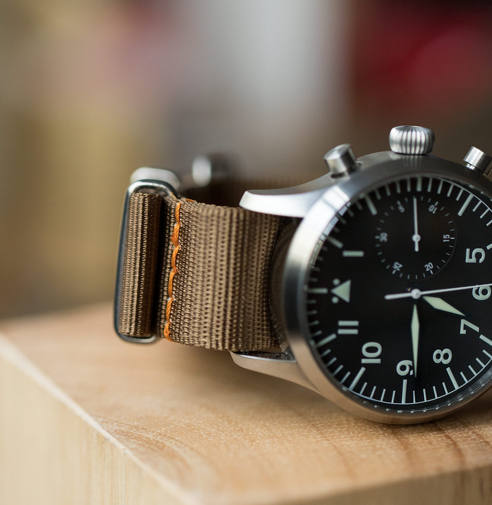 US-Made Mil-Strap Contrast orange stitch