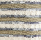 Textured Cotton Linen Knit Polo - Natural/Dark Blue/Sage Stripe