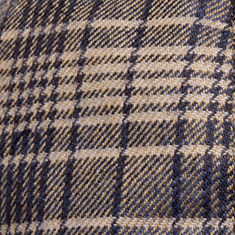 Merino Wool| Silk | Cashmere Baseball Cap Blue Plaid W